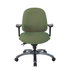 Multi-Function Mid Back Chair with Seat Slider and Titanium Finish Base