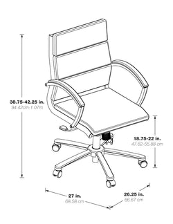 Mid Back Exec Faux Lthr Chair