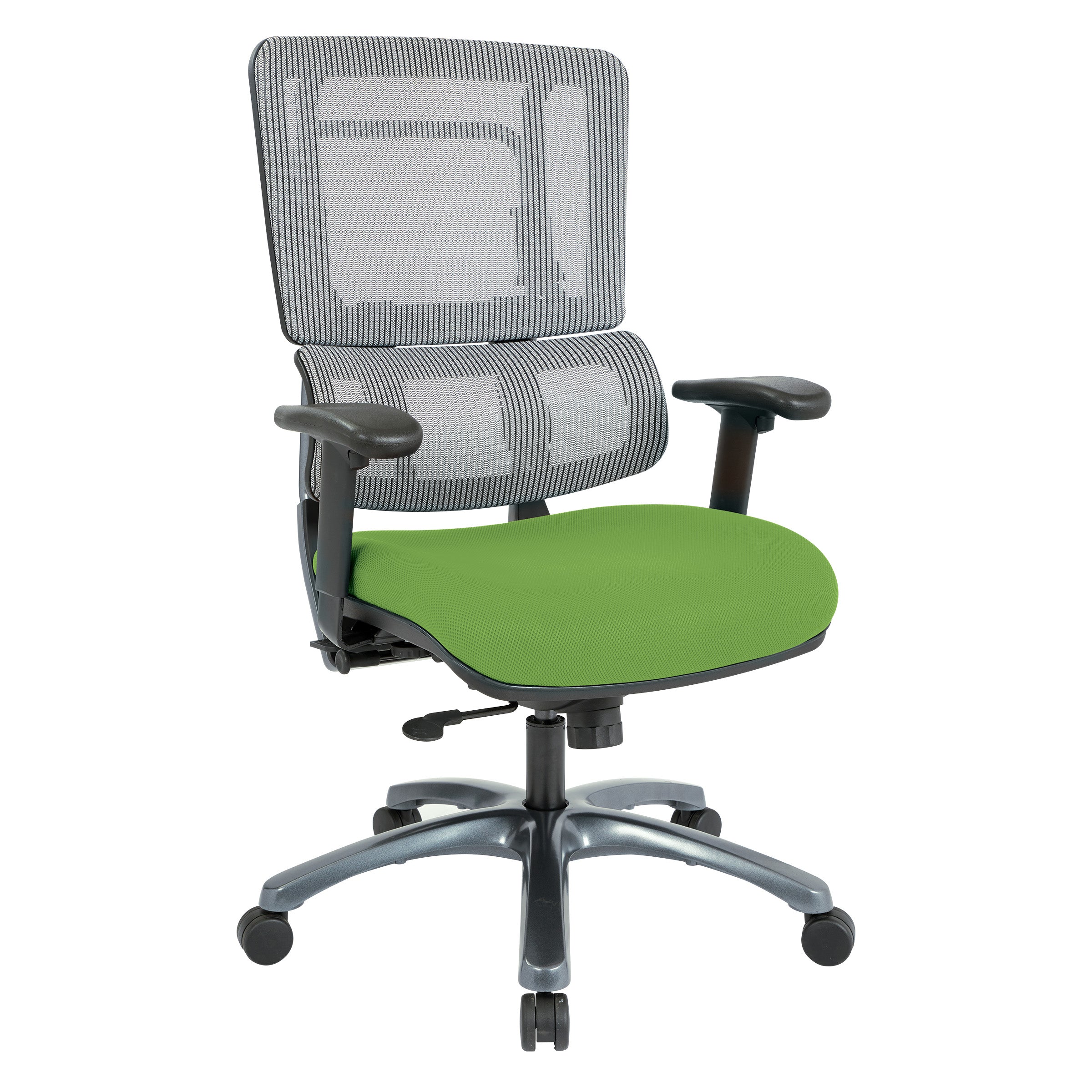 Vertical Grey Mesh Back Chair with Titanium Base 1