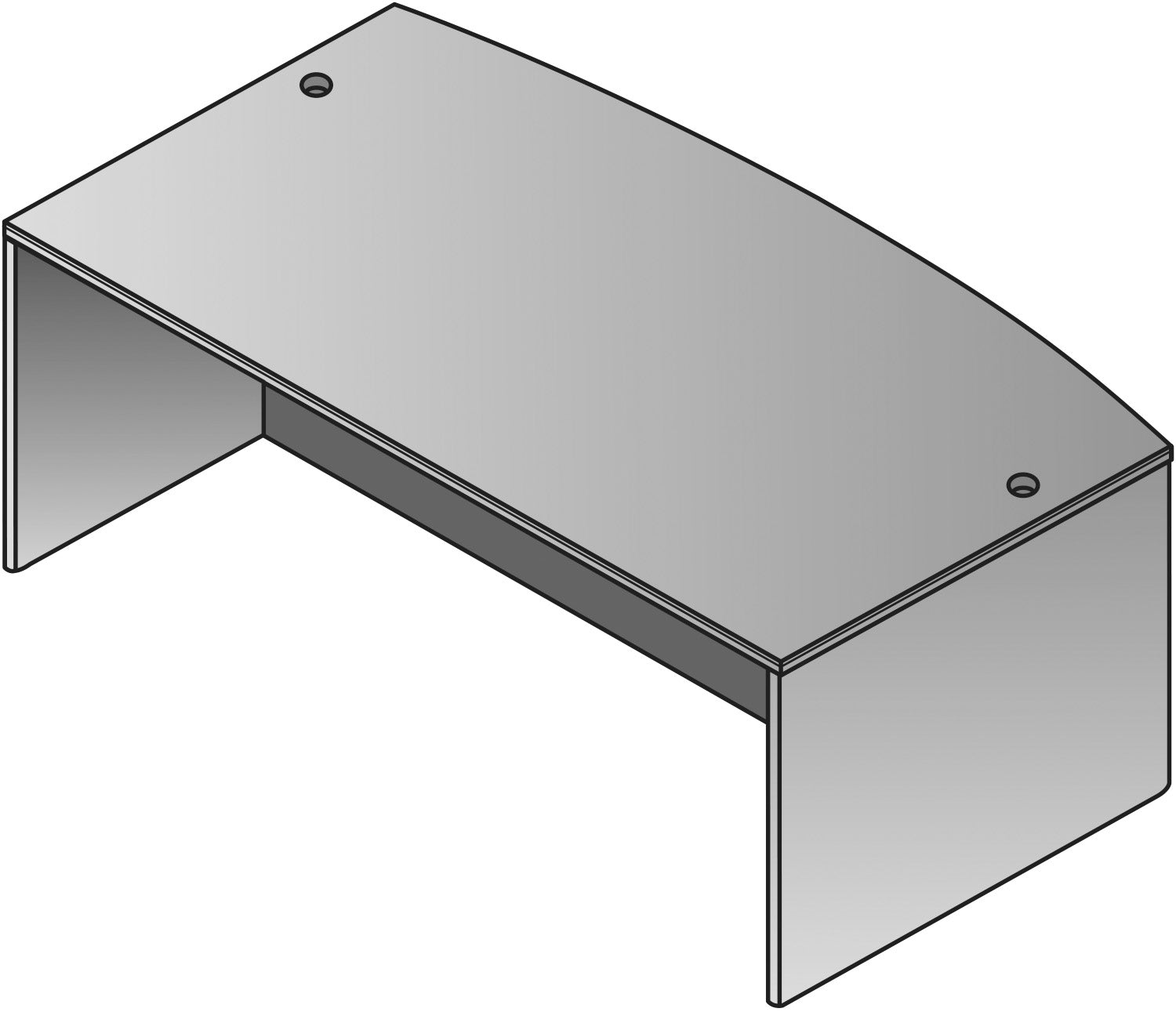 Napa Bow Top Desk Shell 72X39