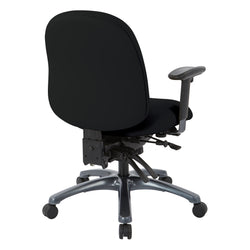 Multi-Function Mid Back Chair with Seat Slider and Titanium Finish Base