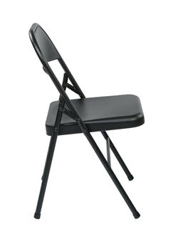 Folding Chair with Metal Seat and Back