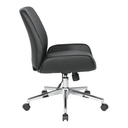 Faux Leather Chair with Chrome Finish Base
