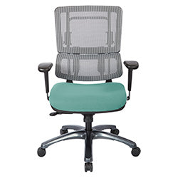 Vertical Grey Mesh Back Chair with Titanium Base 1