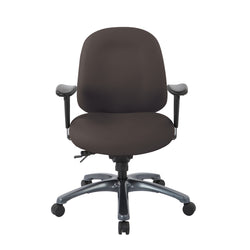 Multi-Function Mid Back Chair with Seat Slider and Titanium Finish Base