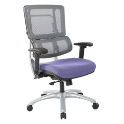 Vertical Grey Mesh Back Chair with Silver Base 1
