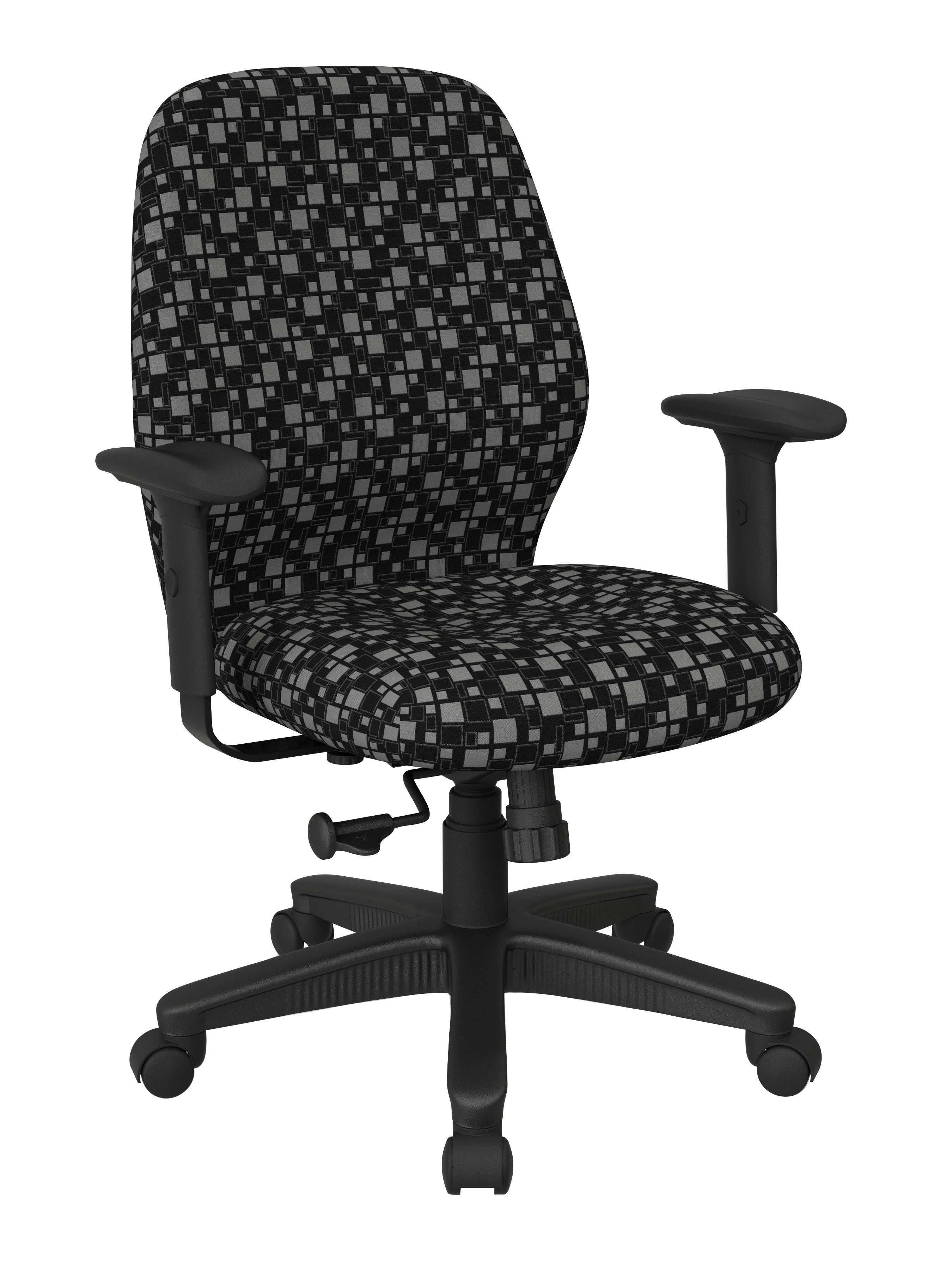 Mid Back 2-to-1 synchro Tilt Chair with 2 -Way Adjustable Soft padded Arms 24