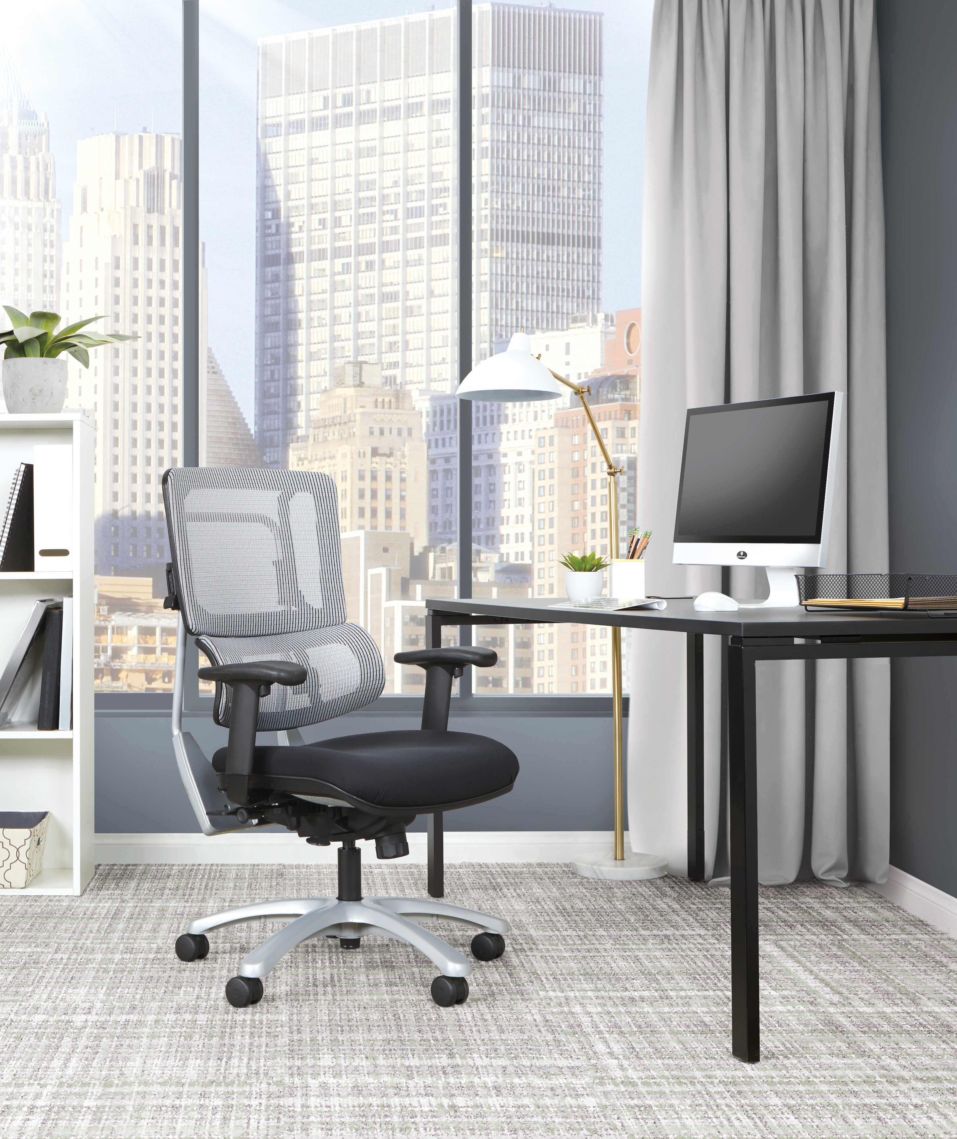 Vertical Grey Mesh Back Chair