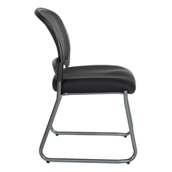 Titanium Finish Black Visitors Chair with ProGrid® Back and Sled Base Coal