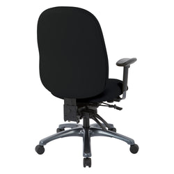 Multi-Function High Back Chair with Seat Slider and Titanium Finish Base