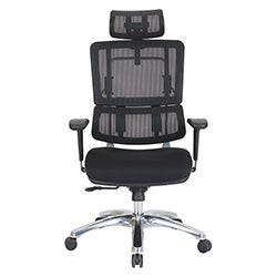 Vertical Black Mesh Back Chair with Headrest
