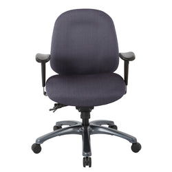 Multi-Function Mid Back Chair with Seat Slider and Titanium Finish Base