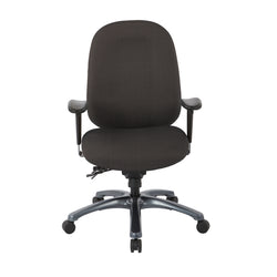 Multi-Function High Back Chair with Seat Slider and Titanium Finish Base