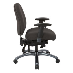 Multi-Function Mid Back Chair with Seat Slider and Titanium Finish Base