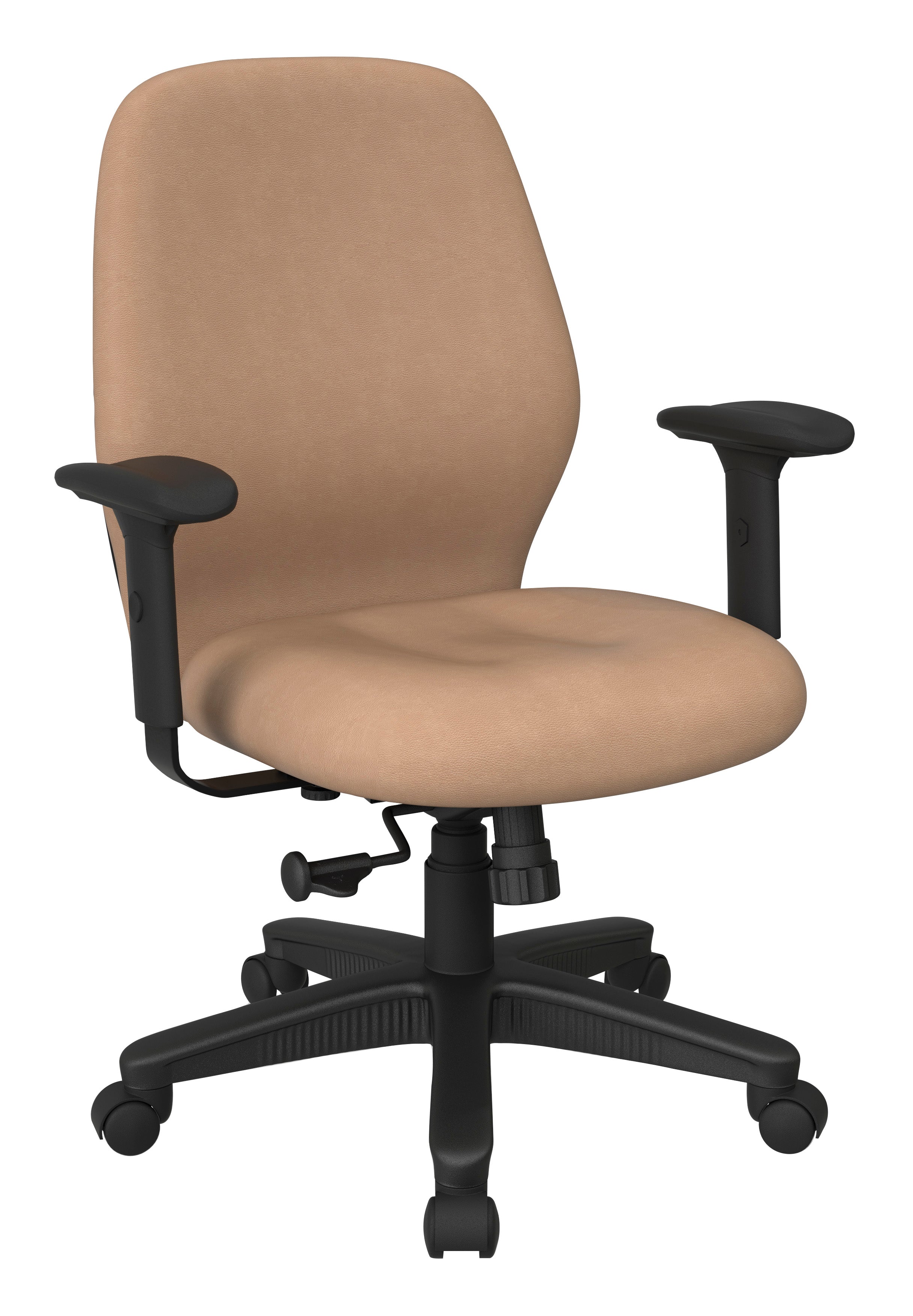 Mid Back 2-to-1 synchro Tilt Chair with 2 -Way Adjustable Soft padded Arms 36