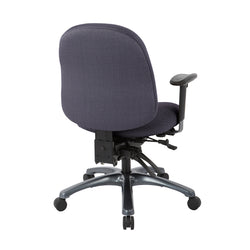 Multi-Function Mid Back Chair with Seat Slider and Titanium Finish Base