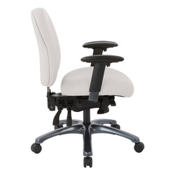 Multi-Function Mid Back Chair with Seat Slider and Titanium Finish Base