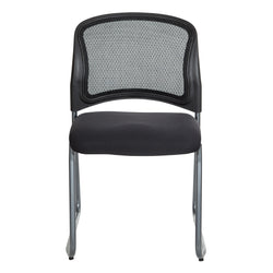 Titanium Finish Black Visitors Chair with ProGrid® Back and Sled Base Coal