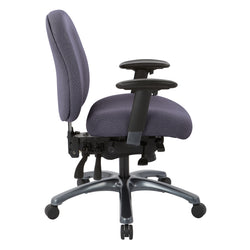 Multi-Function Mid Back Chair with Seat Slider and Titanium Finish Base