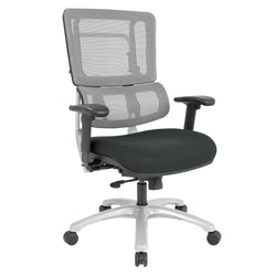 Vertical Grey Mesh Back Chair with Silver Base 1