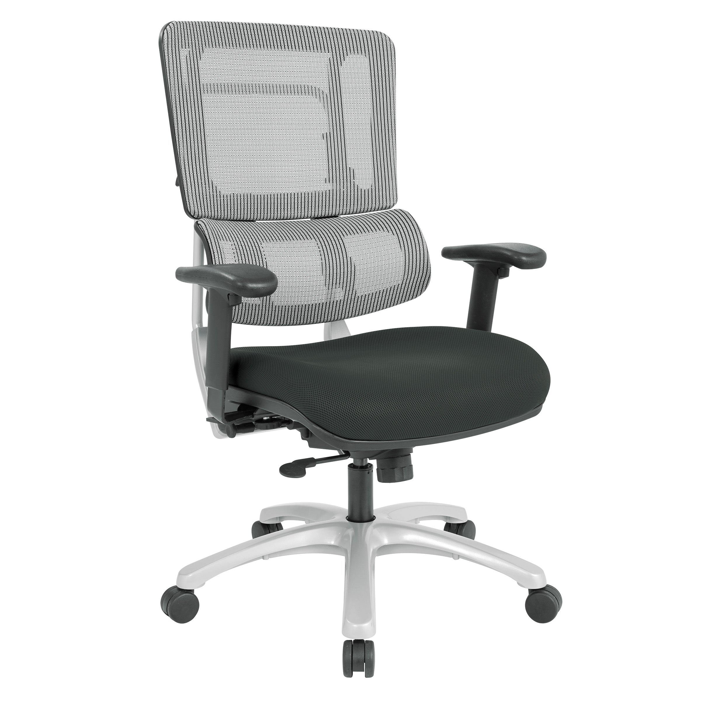 Vertical Grey Mesh Back Chair with Silver Base 1