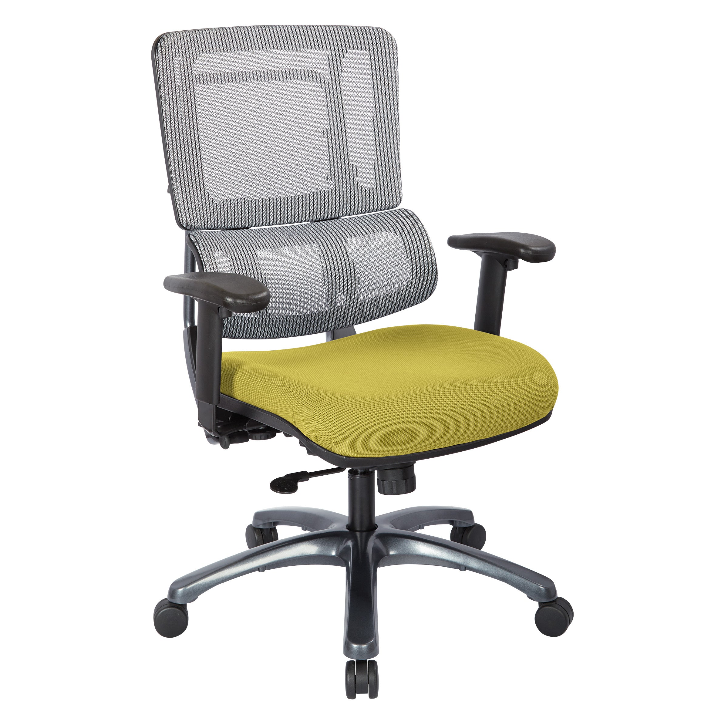 Vertical Grey Mesh Back Chair with Titanium Base 1