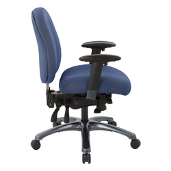 Multi-Function Mid Back Chair with Seat Slider and Titanium Finish Base