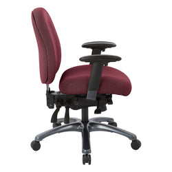 Multi-Function Mid Back Chair with Seat Slider and Titanium Finish Base