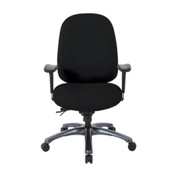 Multi-Function High Back Chair with Seat Slider and Titanium Finish Base