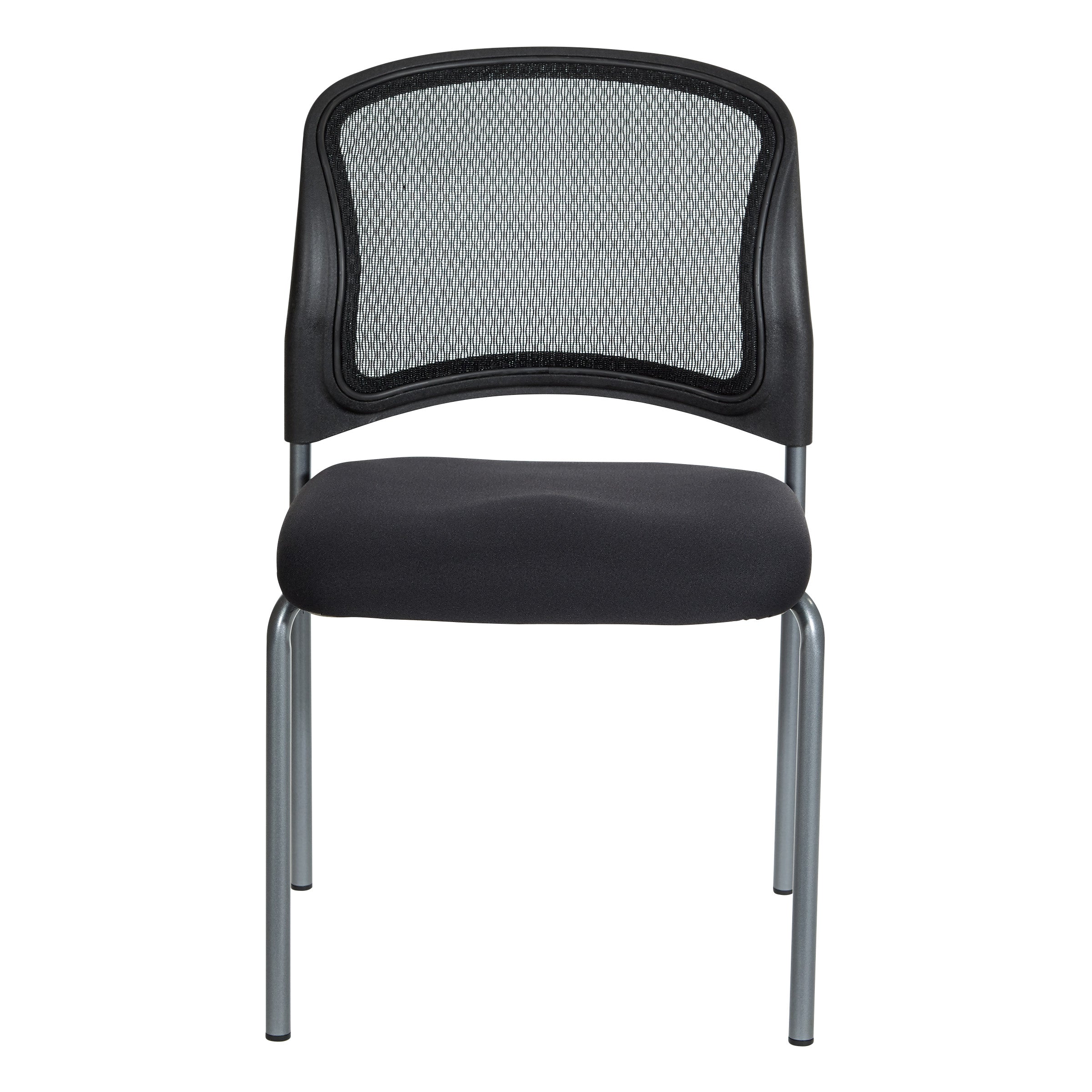 Titanium Finish Black Visitors Chair with ProGrid® Back and Straight Legs Coal