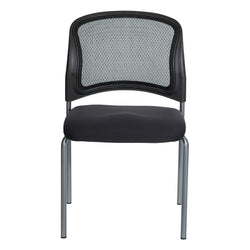 Titanium Finish Black Visitors Chair with ProGrid® Back and Straight Legs Coal