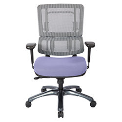 Vertical Grey Mesh Back Chair with Titanium Base 1
