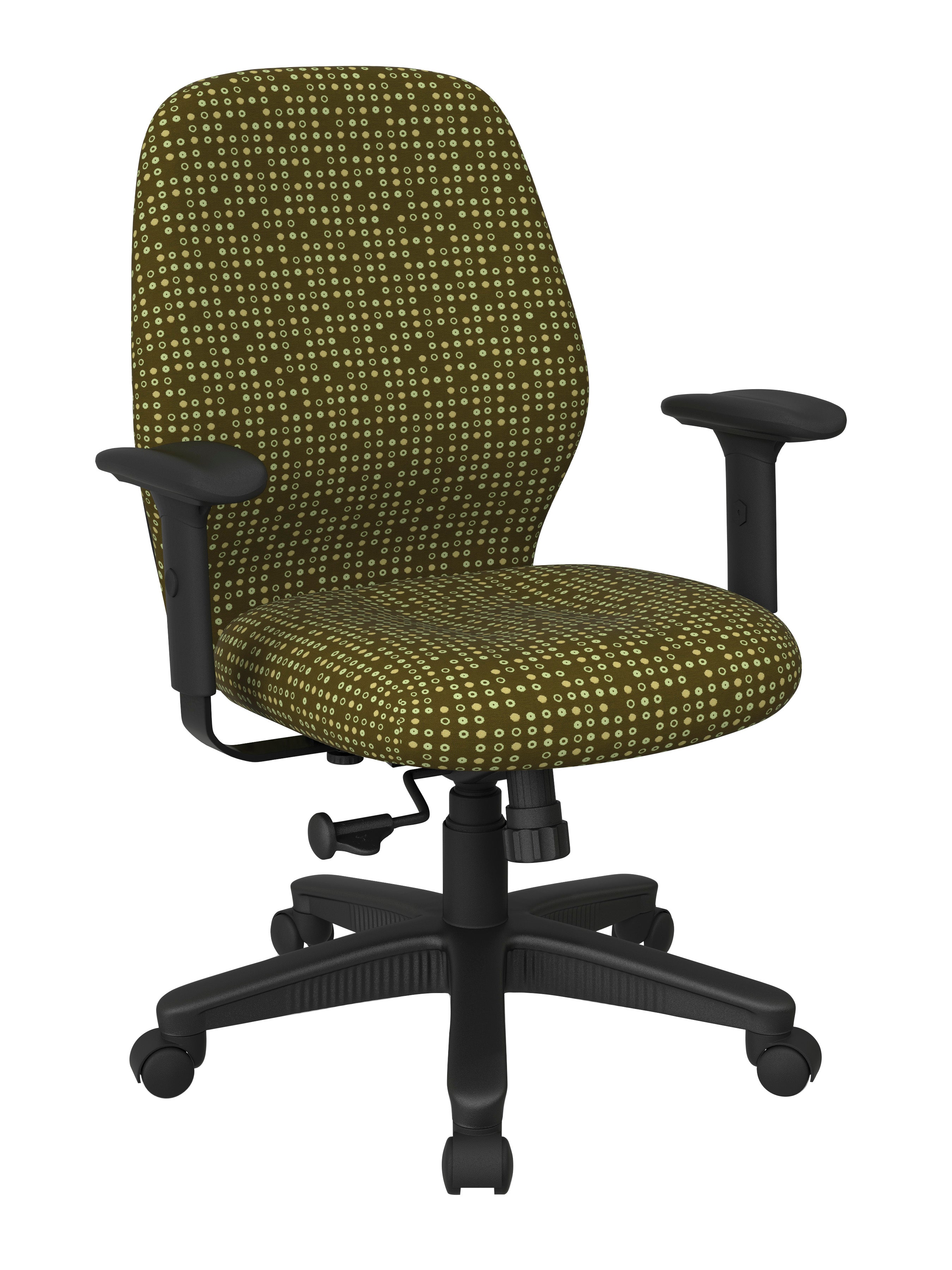 Mid Back 2-to-1 synchro Tilt Chair with 2 -Way Adjustable Soft padded Arms 20