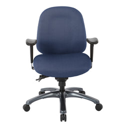 Multi-Function Mid Back Chair with Seat Slider and Titanium Finish Base