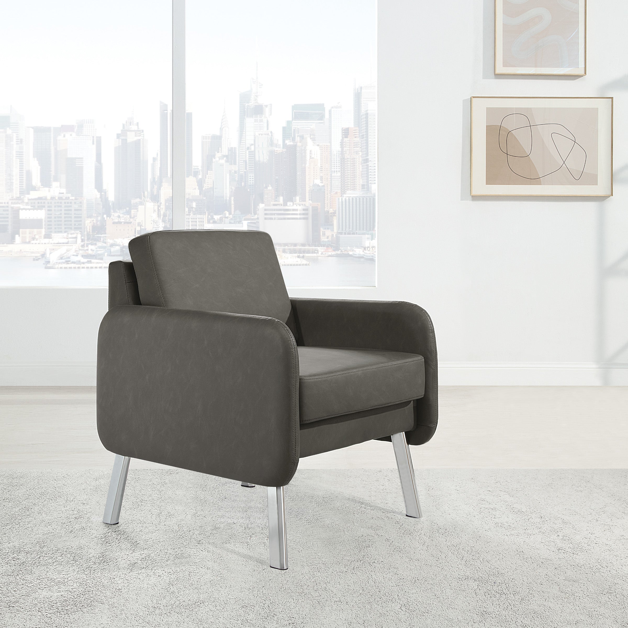 Lounge Chair in Faux Leather