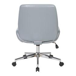 Faux Leather Chair with Chrome Finish Base