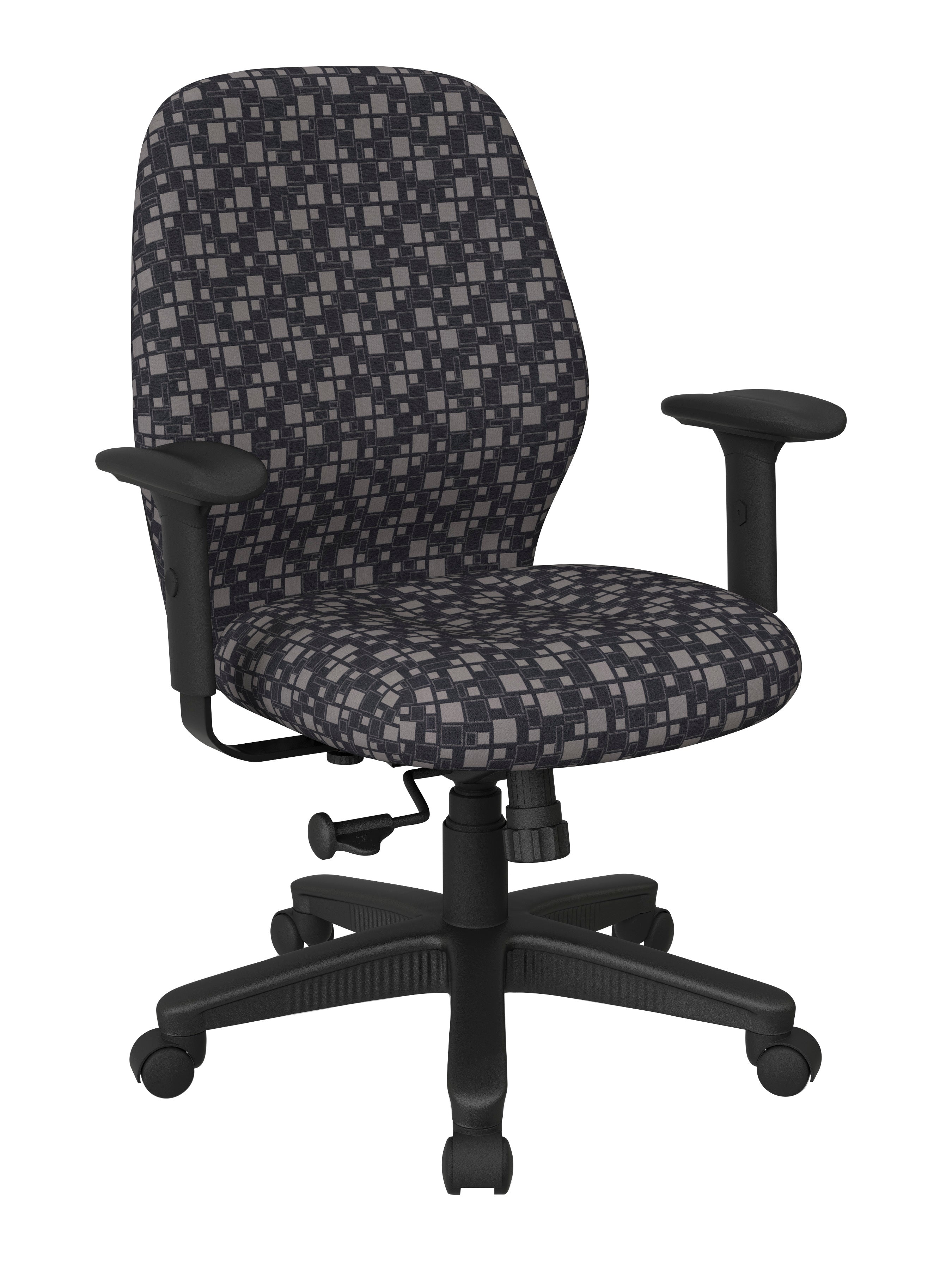 Mid Back 2-to-1 synchro Tilt Chair with 2 -Way Adjustable Soft padded Arms 25