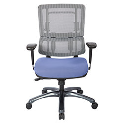 Vertical Grey Mesh Back Chair with Titanium Base 1