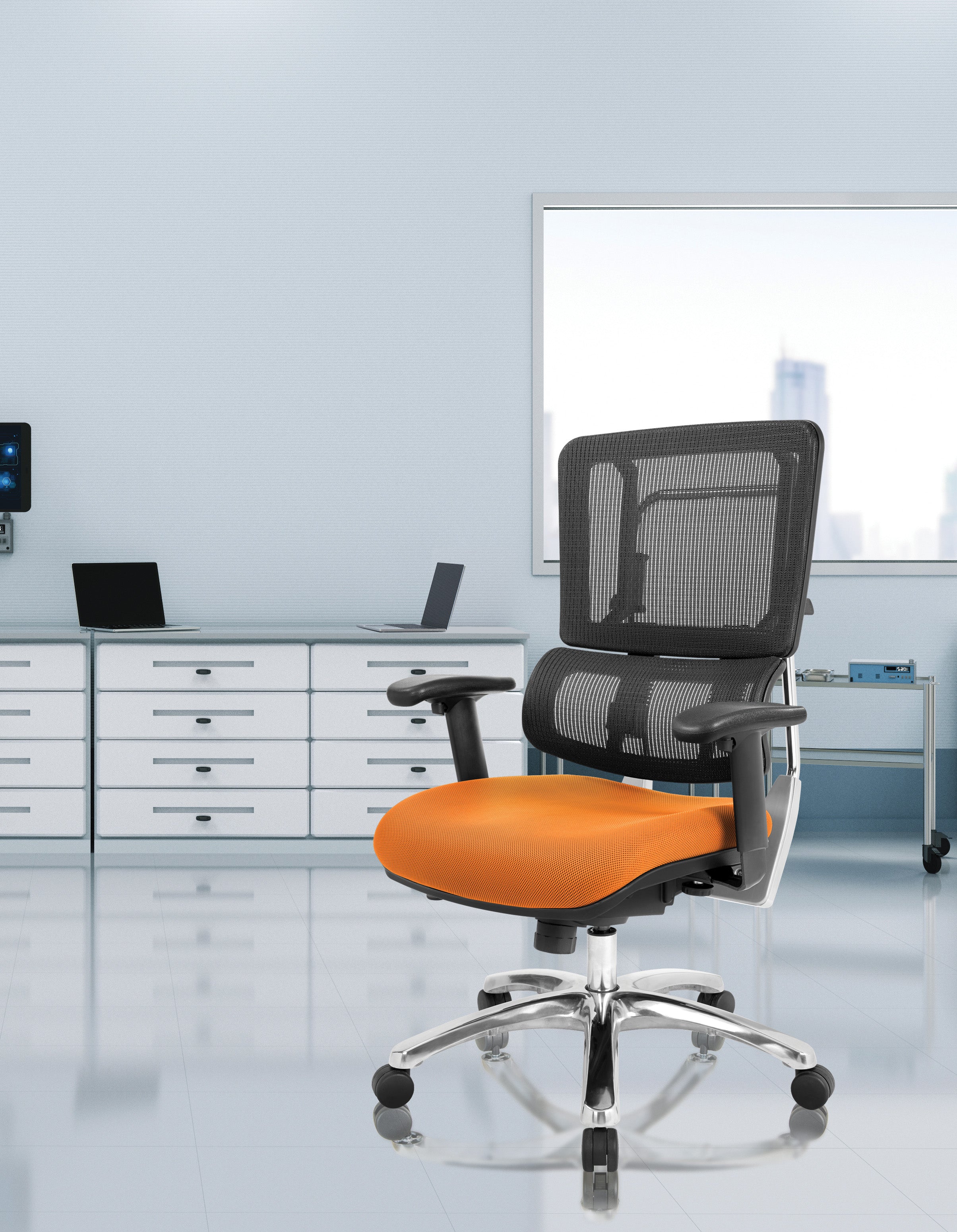 Vertical Black Mesh Back Chair