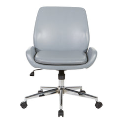 Faux Leather Chair with Chrome Finish Base