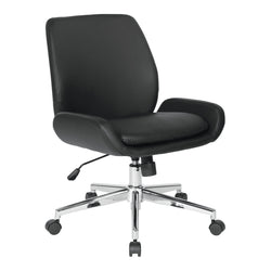 Faux Leather Chair with Chrome Finish Base